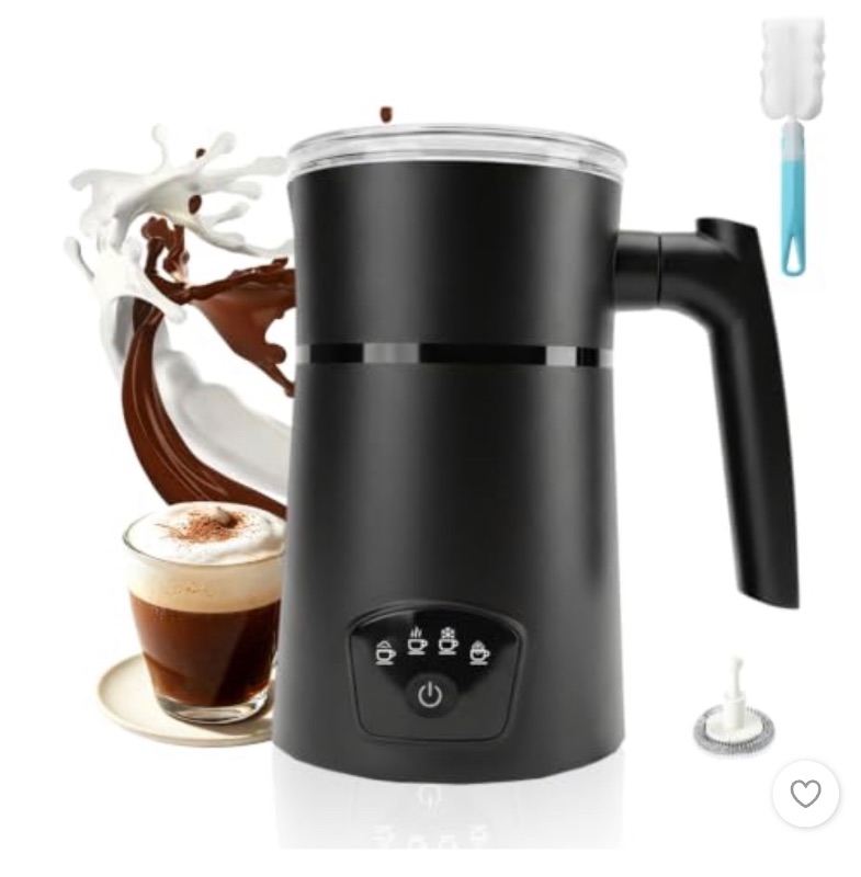 4-in-1 Electric Milk Frother and Steamer, 350mL Hot & Cold Foam Maker Foam